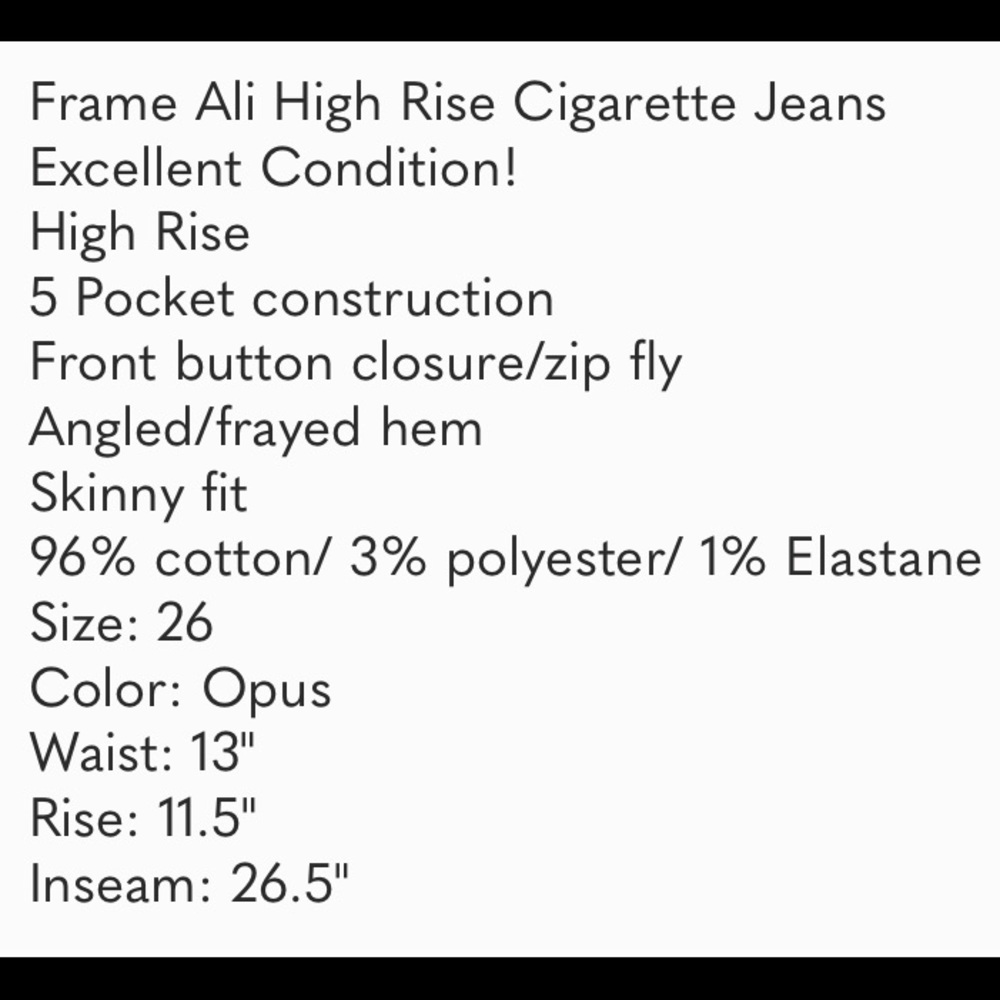 Frame Ali High Rise Cigarette Jeans - Picture 8 of 8